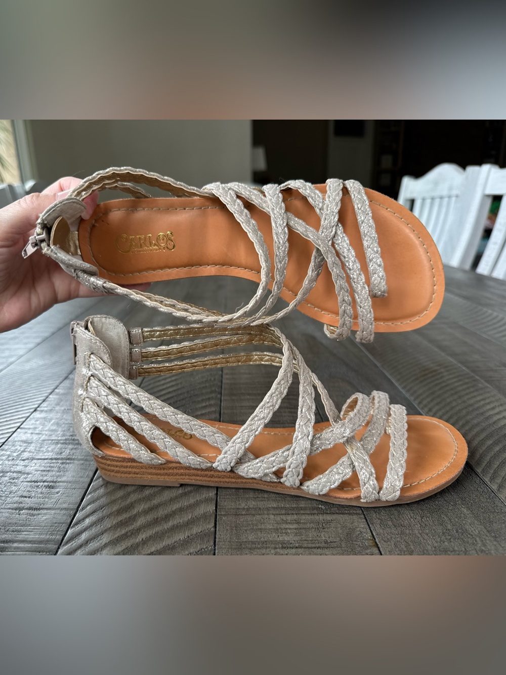 Carlos Santana Amara 2 Braided Strappy Gladiator Sandals Womenās Size 7.5